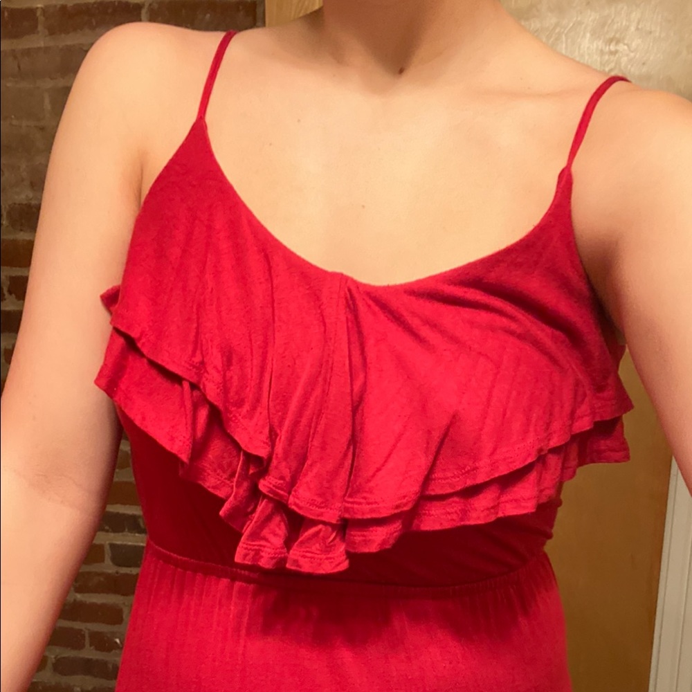 Ruby red maxi dress